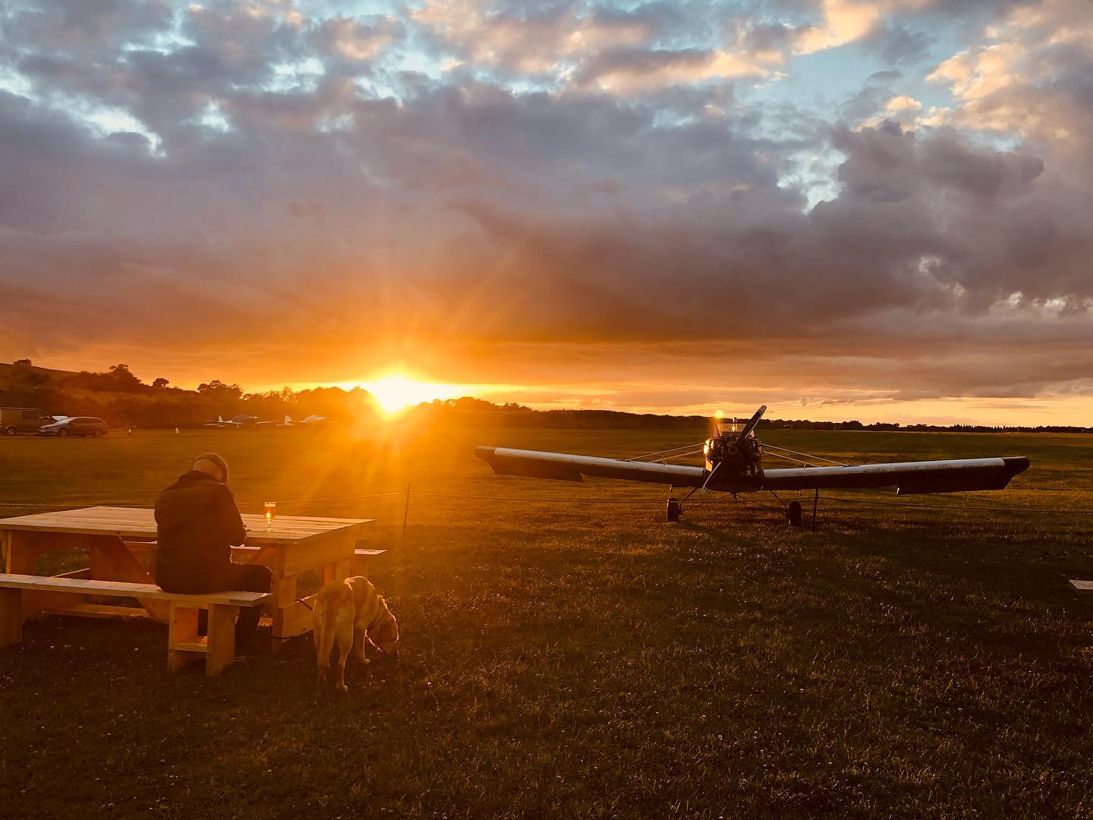 View over the airfield from The Runway Social